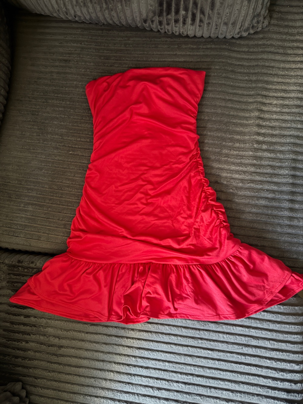 Windsor Strapless Ruffled Red Sleep Slip